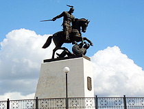 Monument to Prince Svyatoslav victory over Khazar Khanate in Belgorod Oblast