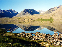Small mountain lake in Magadan Oblast