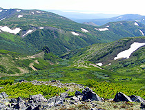Hilly terrain of the Magadan region