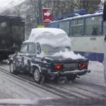 Snowfall in Russia scenery