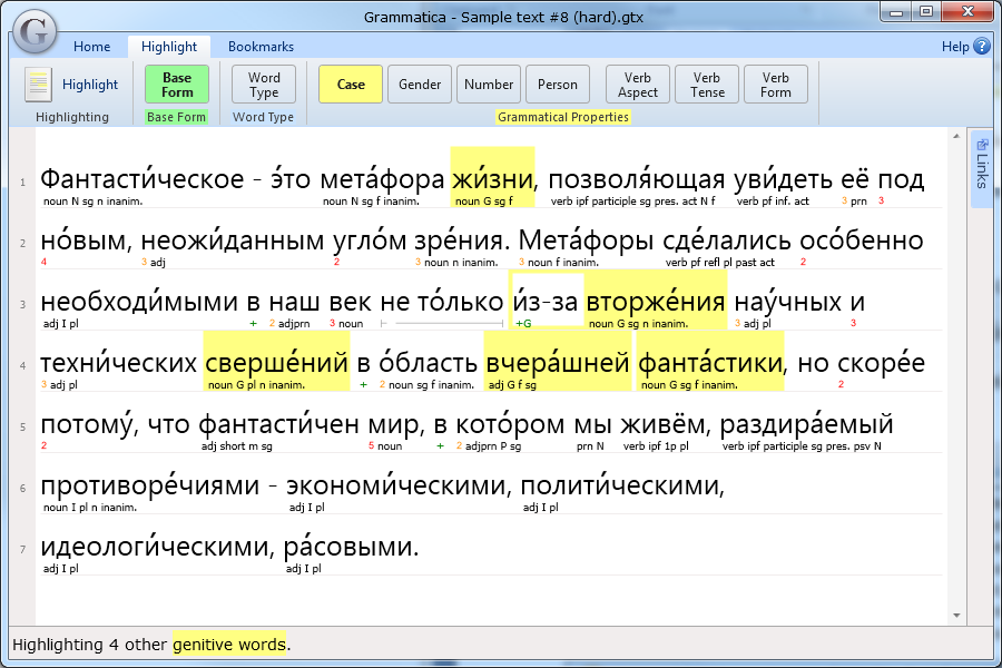 Russian Grammar Encompasses Highly Synthetic 72