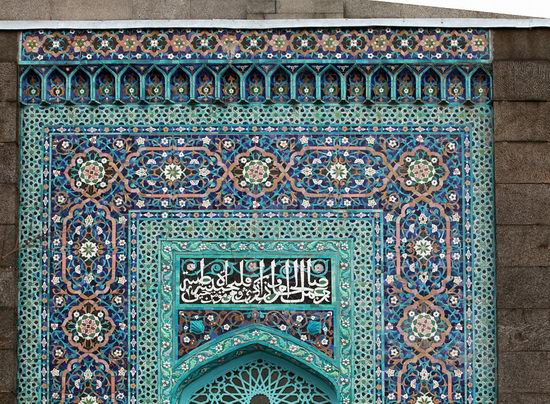 Beautiful mosaic of mosque in Saint Petersburg, Russia view 2