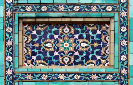 Beautiful mosaic of mosque in Saint Petersburg, Russia view 3