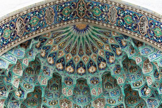 Beautiful mosaic of mosque in Saint Petersburg, Russia view 6