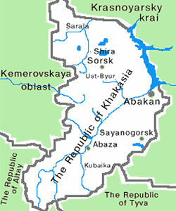 Khakassia republic map of Russia