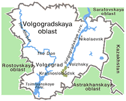 Volgograd oblast map of Russia
