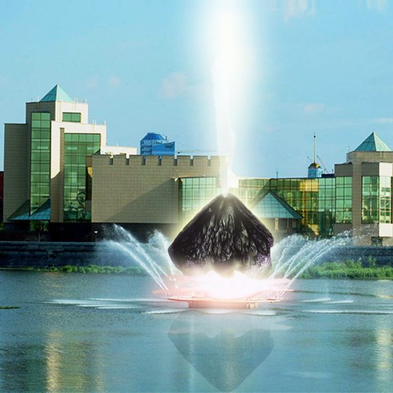 Chelyabinsk meteorite monument project - falling meteorite fountain