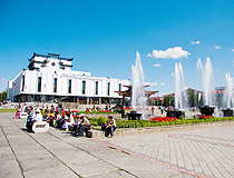 Tuvan Music and Drama Theater on the central square of Kyzyl