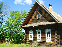 Wooden house in a village in Nizhny Novgorod Oblast