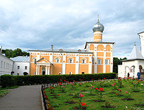 In the monastery courtyard in the Novgorod region