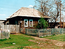 Wooden house in the Omsk region