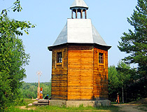 Wooden chapel in Omsk Oblast