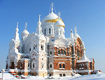 Winter in Belogorsky Monastery in Perm Krai