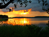 Sunset in Pskov Oblast