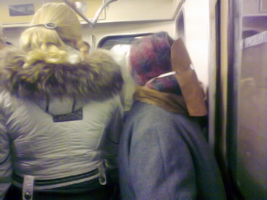 Swine flu mask (Moscow metro)