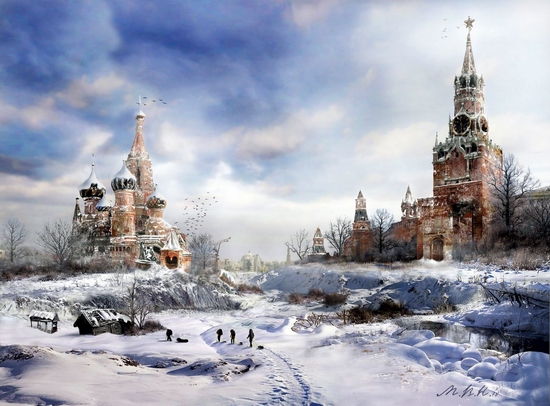 Moscow city Red Square possible future view