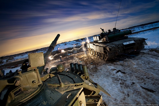 Russian army armoured division military exercise