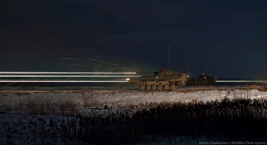 Russian army armoured division military exercise