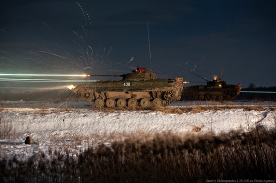 Russian army armoured division military exercise