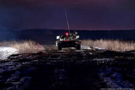 Russian army armoured division military exercise