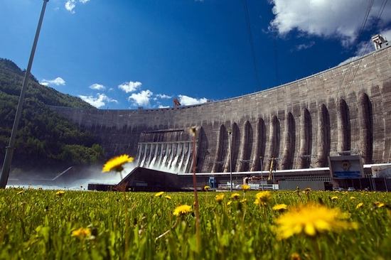 Sayano–Shushenskaya Dam, Russia rebuilding view