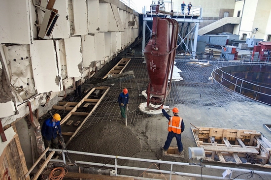 Sayano–Shushenskaya Dam, Russia rebuilding view