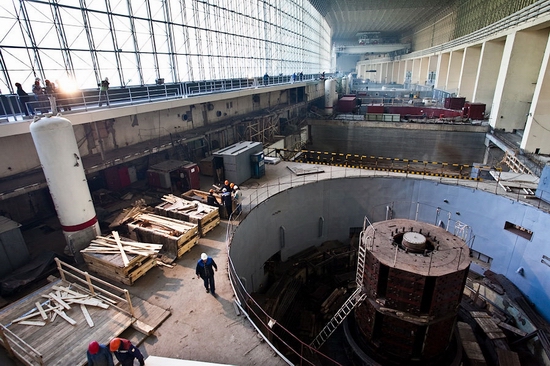 Sayano–Shushenskaya Dam, Russia rebuilding view