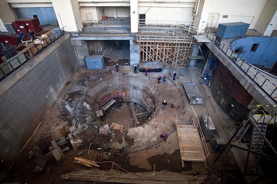 Sayano–Shushenskaya Dam, Russia rebuilding view