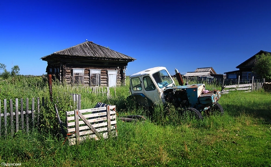 Russian village scenery