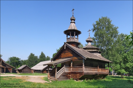 Russian wooden architecture museum view