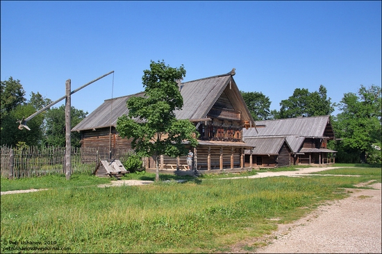 Russian wooden architecture museum view