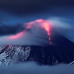 The eruption of volcano Kluchevskaya Sopka