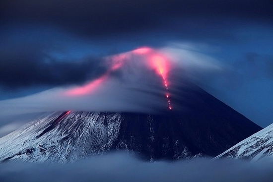 Kluchevskaya Sopka volcano eruption, Kamchatka, Russia