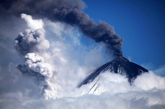 Kluchevskaya Sopka volcano eruption, Kamchatka, Russia