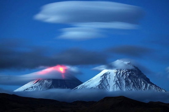 Kluchevskaya Sopka volcano eruption, Kamchatka, Russia