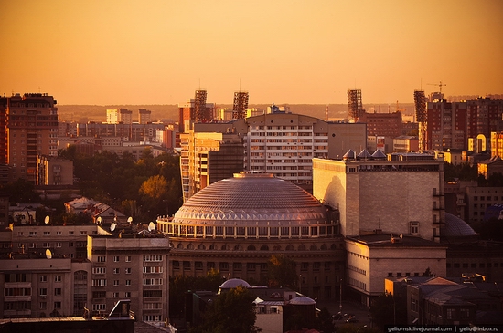 Novosibirsk city, Russia evening and night view