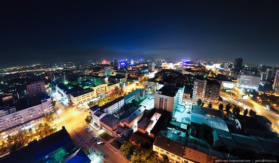 Novosibirsk city, Russia evening and night view