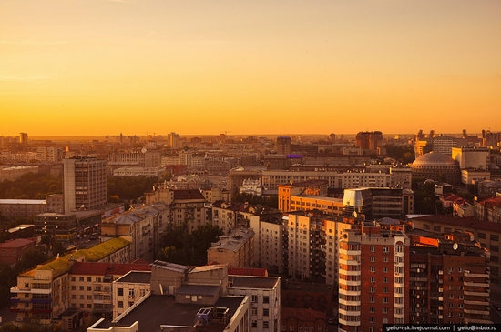 Novosibirsk city, Russia evening and night view