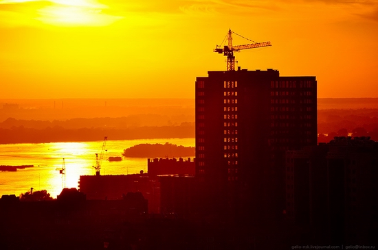 Novosibirsk city, Russia evening and night view