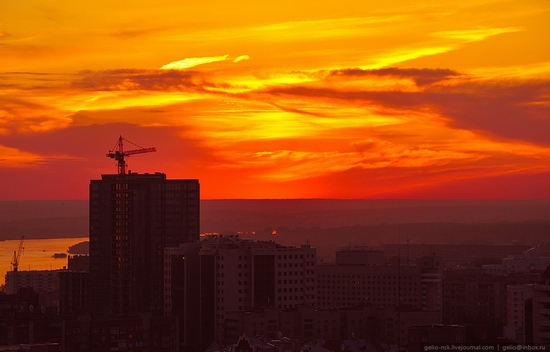 Novosibirsk city, Russia evening and night view