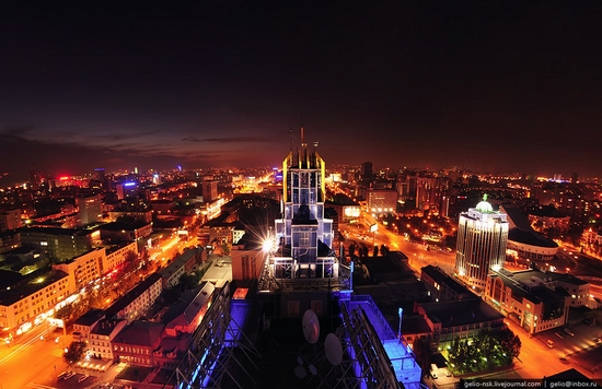 Novosibirsk city, Russia evening and night view