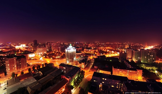 Novosibirsk city, Russia evening and night view