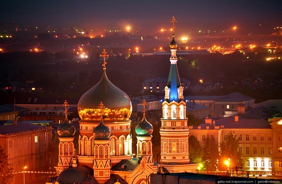 Omsk city, Russia night view