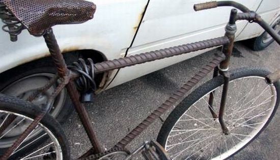 Russian bike made of reinforcing steel bars