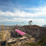 The construction of Boguchanskaya hydropower plant
