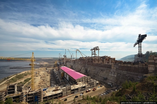 Boguchanskaya hydropower plant construction view 1