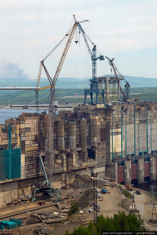Boguchanskaya hydropower plant construction view 10