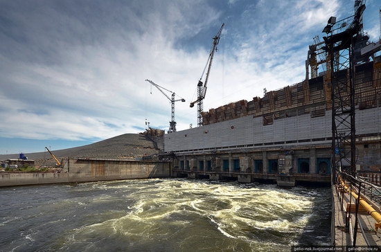 Boguchanskaya hydropower plant construction view 5