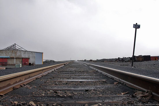 Deserted industrial outskirts of Norilsk, Russia view 1