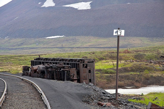 Deserted industrial outskirts of Norilsk, Russia view 13